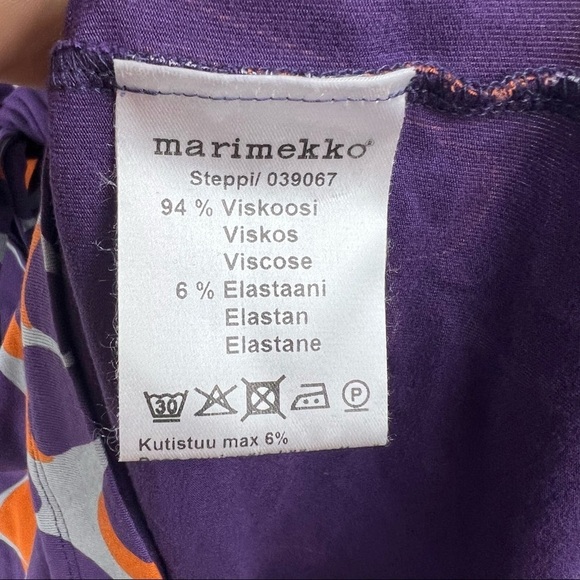 MARIMEKKO Steppi Jersey Dress with Removable Tie Belt, Purple Orange, XXS - Picture 10 of 10